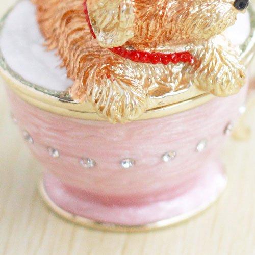 Piearth, the leading brand of crystal jewelry boxes, "Teacup Puppy" ex508-1 ex508 [Piearth Direct Shop]