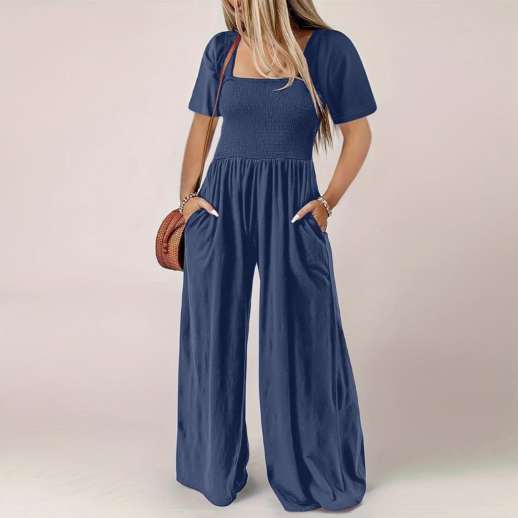 Damen Locker Lässig Bequem Große Größe Jumpsuit Sommer Mode Kurzärmliger Jumpsuit