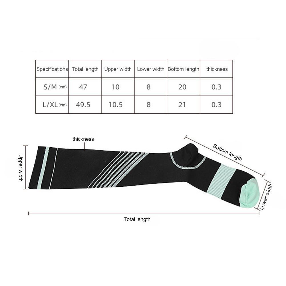 4 Paires Chaussettes de Compression pour Hommes et Femmes Chaussettes Montantes Rayées Chaussettes de Sport pour Athlétisme Extérieur Randonnée Course Cyclisme