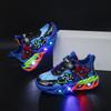 2025 Spider-Man Jungen Leder Leuchtende Weiche Sohle Sportschuhe für Frühling & Herbst