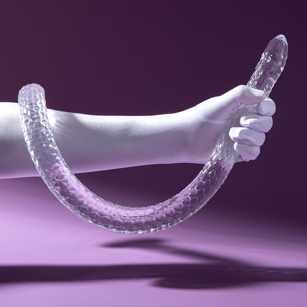 1-Meter Transparent Soft Snake Whip Anal Plug with Pull Beads