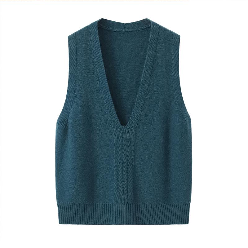 Women's 95% Cashmere Loose Sleeveless Pullover Vest - 2026 Collection