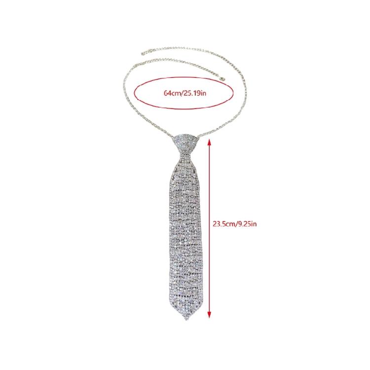 Modern Rhinestones Encrusted Necktie With Metallic Copper Detail Flexible Tie Lightweight Business Dinner Accessory