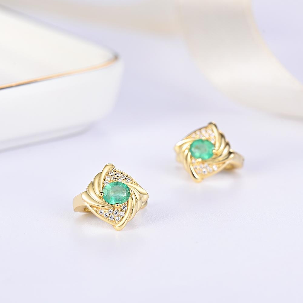 Light luxury 925 Sterling silver women's clasp earrings natural pear 4*5mm zambia emerald gemstones fine jewelry for party gifts