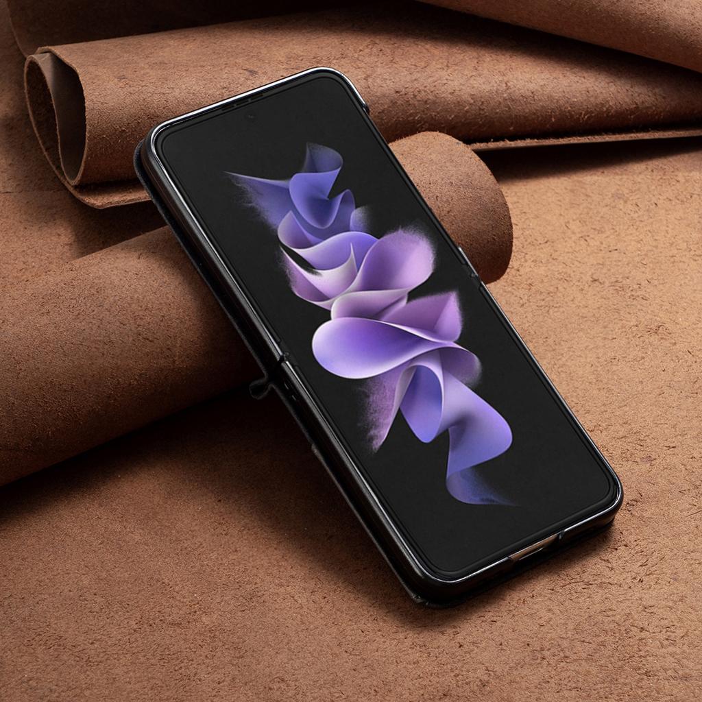 For Samsung Galaxy Z Flip7 5G Phone Case BINFEN COLOR Wallet Stand Geometry Imprinted Leather Cover