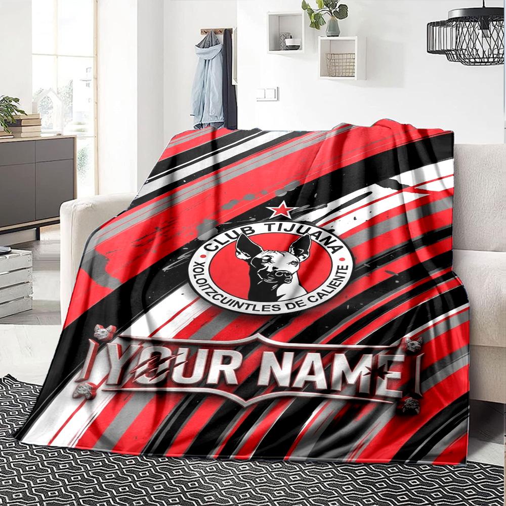 Name Custom Club Tijuana Print Flannel Blanket High Quality Warm Comfortable Cover for All Seasons Perfect for Gifts Home Decor
