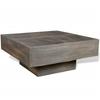  Solid Mango Wood Square Coffee Table, Dark Brown