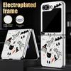 Halloween Ghost Pumpkin Case For Samsung Z Flip 8 7 FE 6 5 4 Luxury Plating Leather Skin Phone Cover For Galaxy Z Flip8 Flip7 Flip6 Flip5