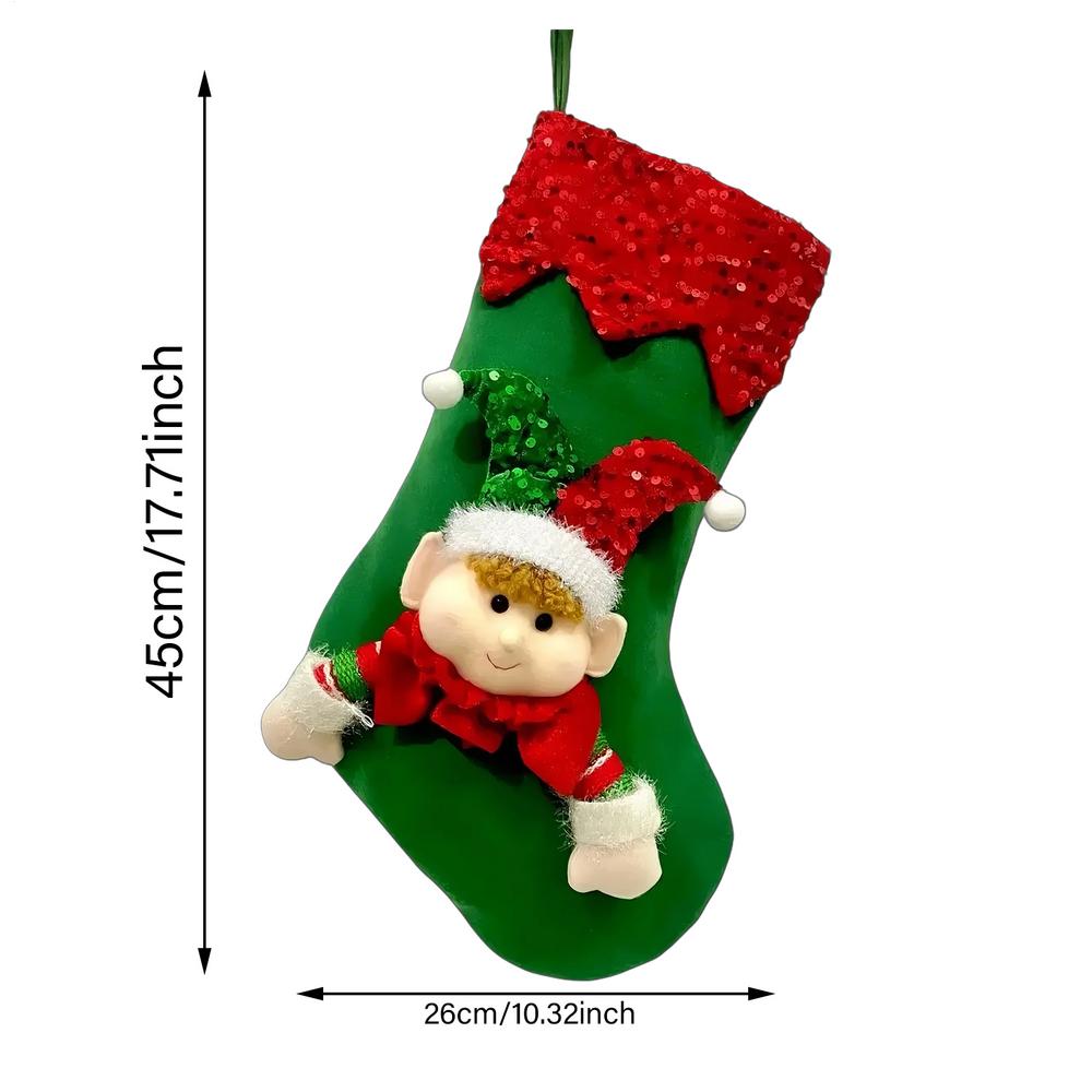 Stockings Christmas Cute Treat Stocking Bag Christmas Decorations For Family Kids Tree Home Mantel Holiday Fireplace Party Candy
