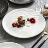 Ceramic Plate, Frosted Water Ripple Circular Shallow Plate, Dish, Fruit, Dessert Plate, Kitchen, Hotel Specialty Tableware