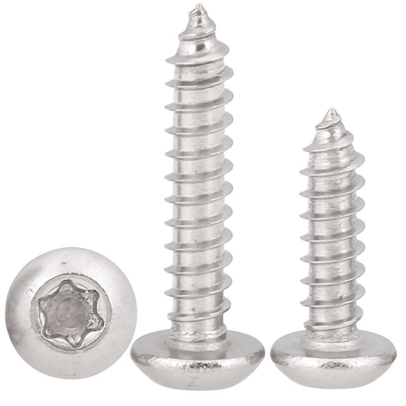 201 Stainless Steel Plum Blossom Self-Tapping Screws, Round/Pan Head, Sizes M2-M6
