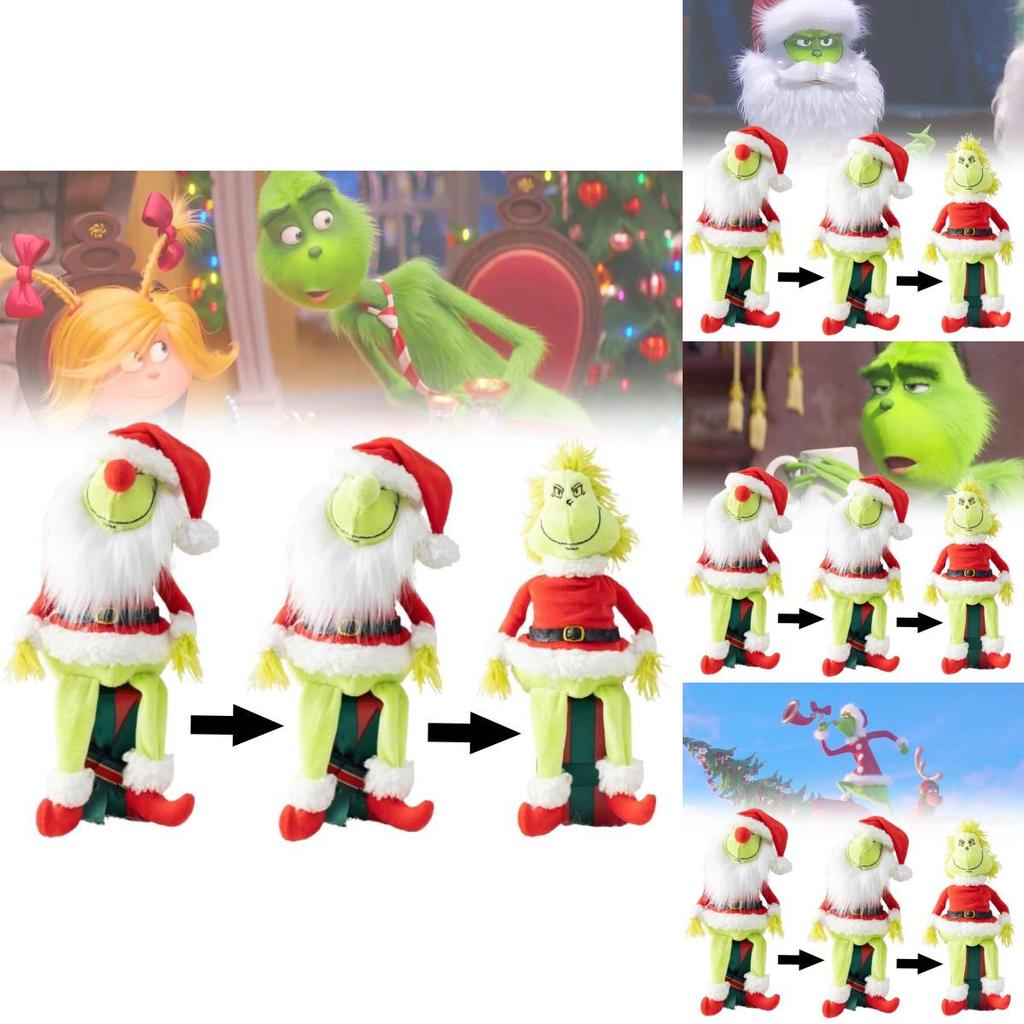 Adorable Diy Removable Sitting Green Haired No Face Doll Long Bearded Plush Toy