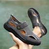2025 popular summer men's bag head sandals breathable new versatile large size beach shoes hollow mesh shoes