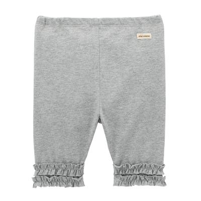 MIKI HOUSE 6-Length Leggings/Spats/Half Pants, Solid Color, Ruffled, for Girls, Baby, Kids, Children's Clothing, Pants, 12-3118-149, 130cm, Gray
