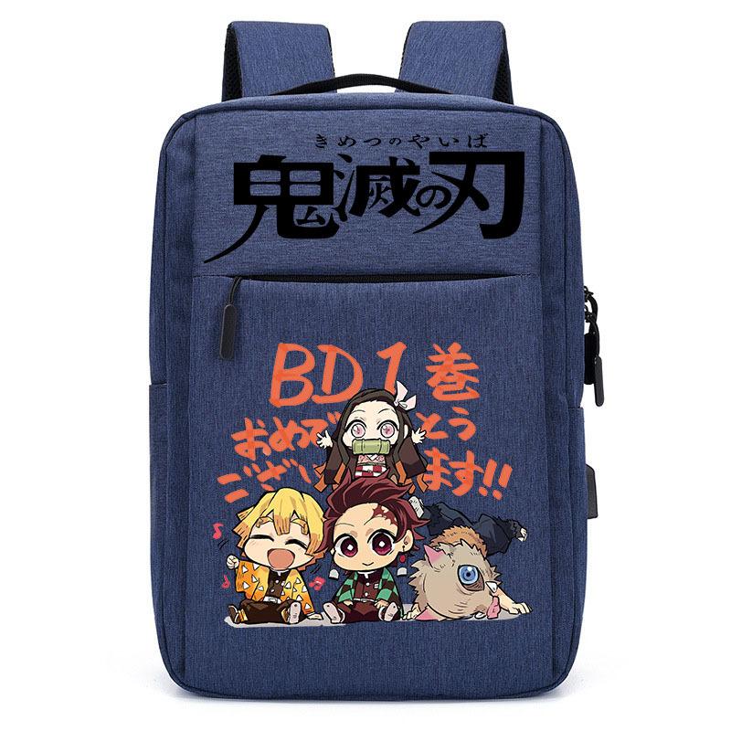 Japan Cartoon Comics Demon Slayer USB Charging Backpack Large Capacity Student Casual Backpack 0004