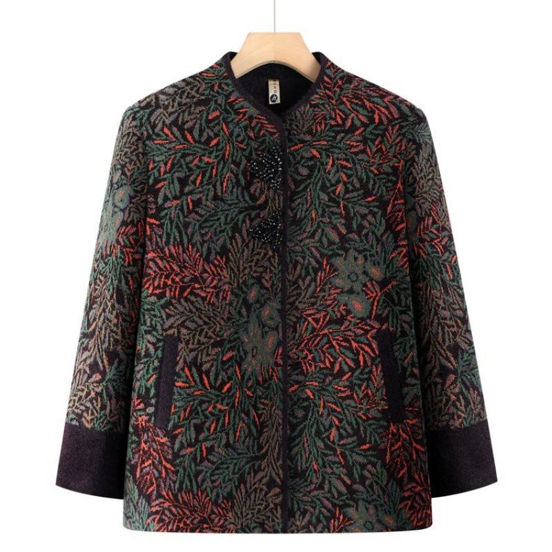 

Пальто для пожилых женщин среднего размера, весенне-осеннее шерстяное, одежда для пожилой женщины, зимняя одежда, плюшевый утолщенный топ, одежда для пожилых 5XL [recommended 150-80kg] фиолетовый