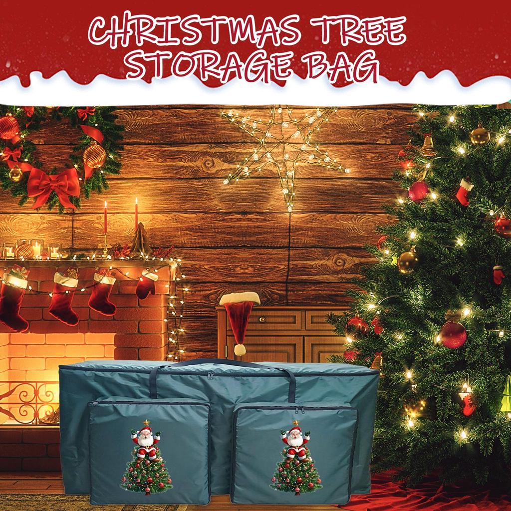 Christmas Tree Storage Bag Wreath Storage Zippered Box Extra Large Storage Container With Reinforced Handles And Pockets
