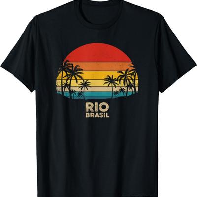 Vintage Rio de Janeiro - Brasilien Strand Souvenir T-Shirt