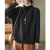 Maglione Lavorato a Maglia Autunno Inverno da Donna Taglie Forti Stile Coreano Top Ampi Mezzo Collo Alto Maglia Base Ampia Pullover