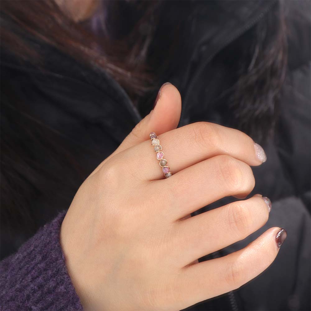 3PCS Adjustable Round Bead Ring Light Luxury Opening Ring Trendy Colorful Beads Ring  Party