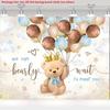 1 2D Flat Cute Bear Theme "We Can't Wait" Gender Reveal Party Decoration Background Banner Youth Baptism