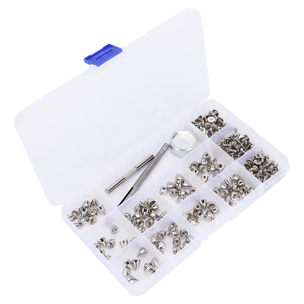 Zinc Alloy Spikes Rivets Screws Kit DIY Decoration 7x9MM for Leather Bracelets Dog Collars Bags