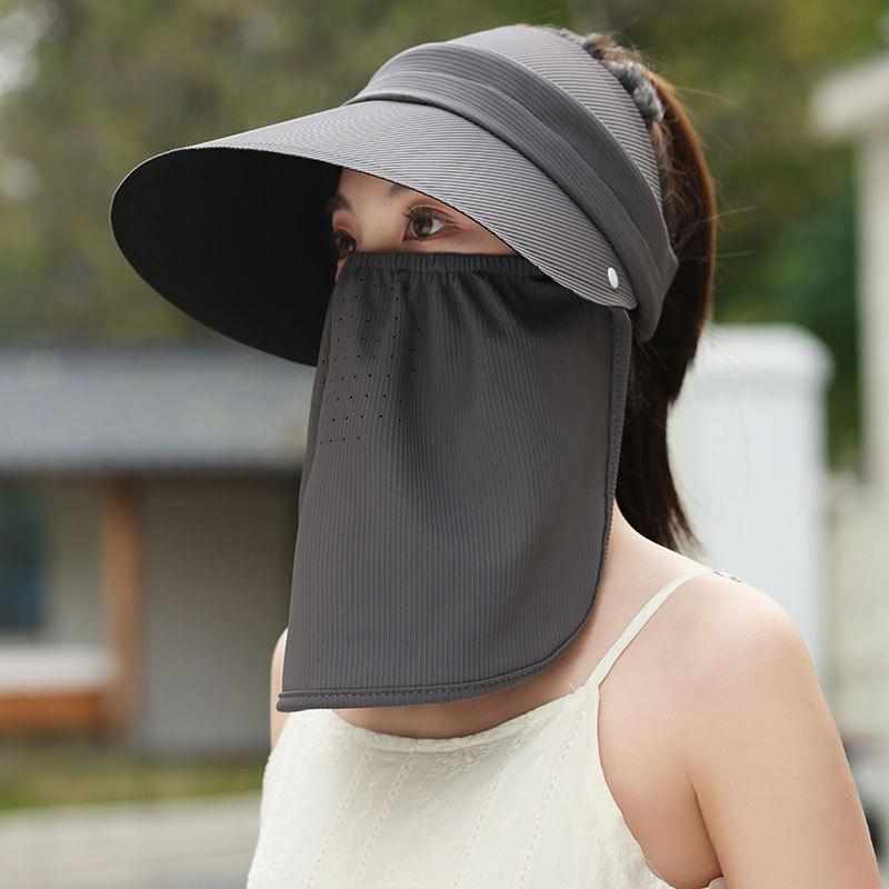 Summer Open-Top Baseball Cap Face-Shielding Hats Women Outdoor, Dustproof Cap Cycling Hat