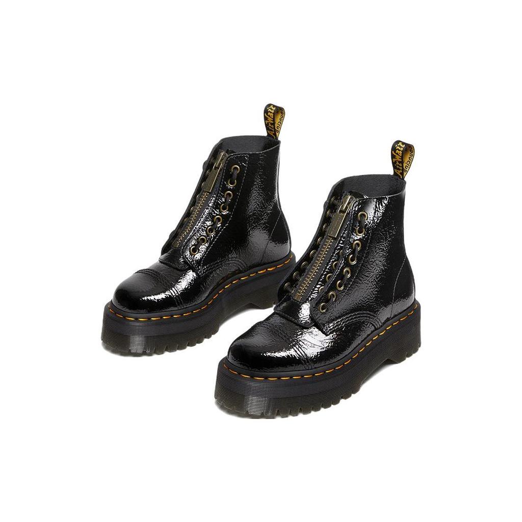 Dr. Martens Leather Thick Sole Comfortable Short Boots Women boots Black 27720001