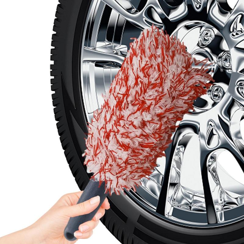 Car Wheel Brush Long Handle Auto Rims Cleaning Scrub Brushes Soft Plush Tire Scrubber Car Hubs Detailing Brush Car Maintenance