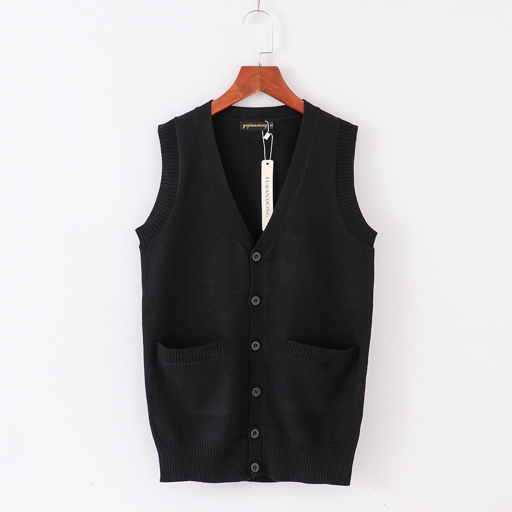 

Японский кардиган-жилет без рукавов с V-образным вырезом для студенток JK - 9 цветов Small (S) чёрный