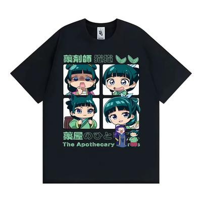 Manga Pharmacist Diarygraphic T-shirt for Womencute and Fashionable Short-sleeve Japanese Anime T-shirt Loose Fit