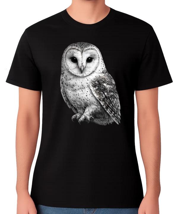 Barn Owl T-Shirt Realistic Owl Bird Graphic Wildlife Gift Unisex Tee XXL