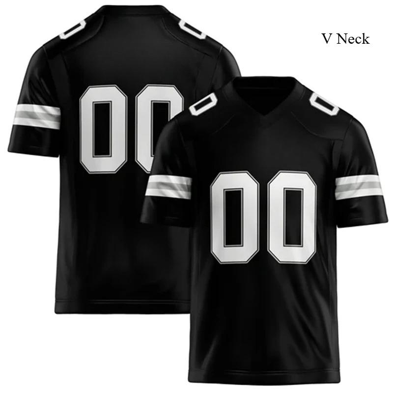 Rugby T-shirt Personalized V Neck Black Mens Sports T Shirt Loose Quick Dry Team Uniforms