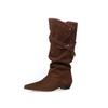 Niche Design Retro Pile Boots Women'S Western Boots Autumn And Winter Pointed Low Heel Medium Tube Knight Boots