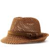 Hat Men's Summer Shade Jazz Top Hat Korean Version Hand-knitted Casual Couple Hollow Belt British Straw Hat