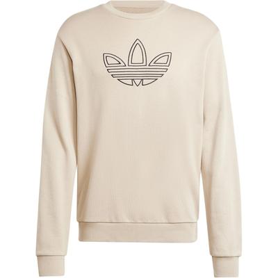 adidas Originals Trefoil Crew Outline Series Mode Bequem Vielseitig Rundhals-Sweatshirt Herren Sweatshirt Beige JJ1512