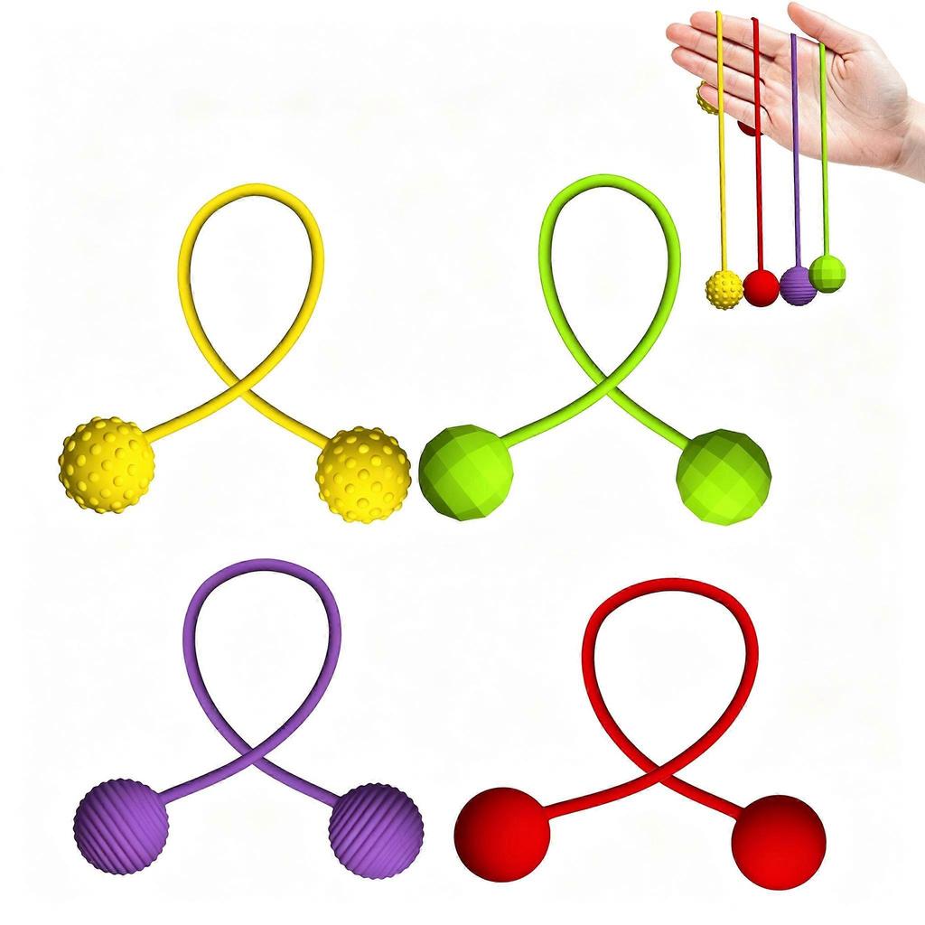 4-Piece Finger Exercise & Stress Relief Bead Toy Set with Storage Bag