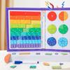 Magnetic Fraction Tiles Circles Book with Pen Percentage Decimal Fraction Learning Math Manipulatives Elementary Students Teaching Aid Educational