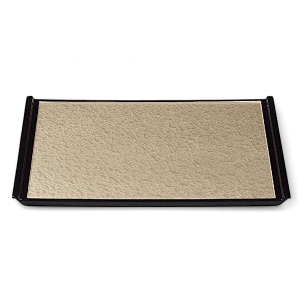 Made in Japanese Champagne Small x x J-kitchens Placemat, Tray, Japan, Design, 3-Shaku Flight, Gold/Aqua Rim, Black, (39.4cm 27.6cm 1.9cm)