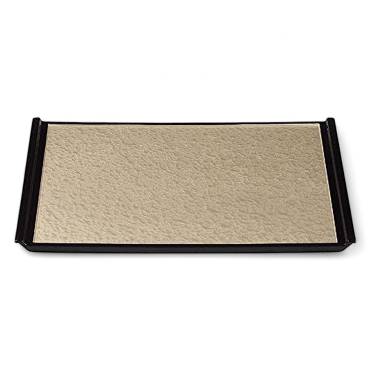 

Made in Japanese Champagne Small x x J-kitchens Placemat, Tray, Japan, Design, 3-Shaku Flight, Gold/Aqua Rim, Black, (39.4cm 27.6cm 1.9cm)