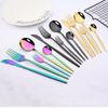 30pcs Gold Dinnerware Set Stainless Steel Cutlery Set Steak Knife Fork Coffee Spoon Flatware Cake Fork Teaspoon Silverware Western Kitchen Tableware