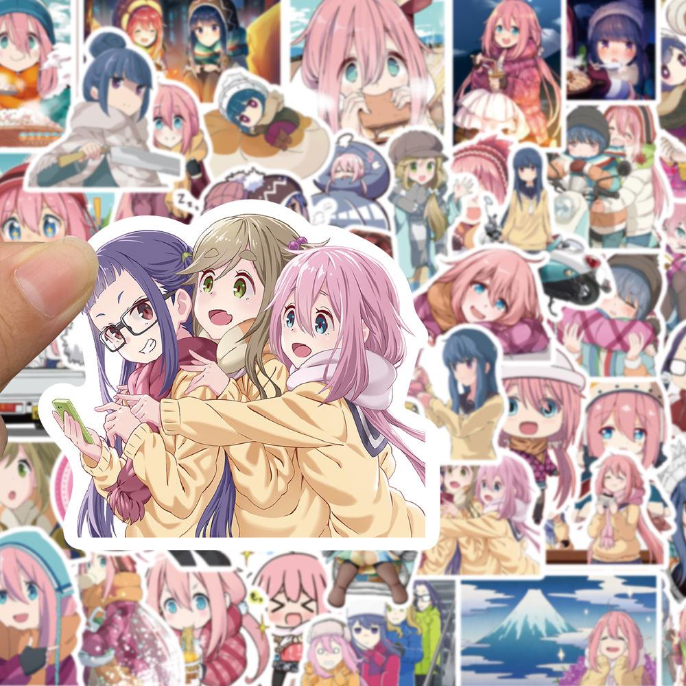 10/30/50pcs Laid Back Camp Anime Stickers Kawaii Cartoon Decals DIY Luggage  Stationery Laptop Cute Aesthetics Graffiti Sticker