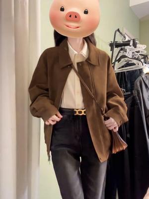 Women's Retro Suede Petite Lapel Jacket - Spring/Autumn 2025 Collection