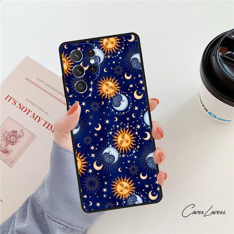 Sun And Moon Star phone case For Samsung Galaxy S24 S25 S23 S22 Ultra Note 10 20 Plus S20 S21 FE Cover