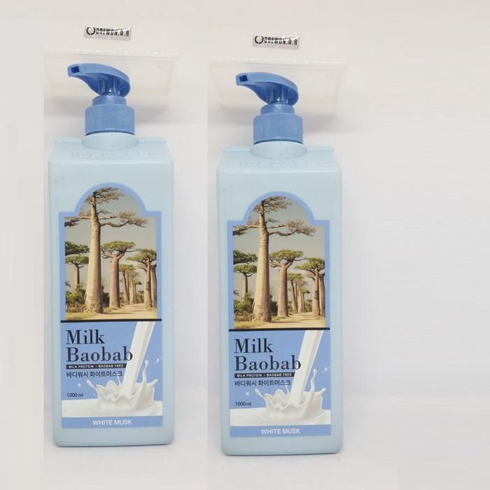 Milk Baobob Body Wash White Musk 1000ml 1+1 Total 2 (42928432)