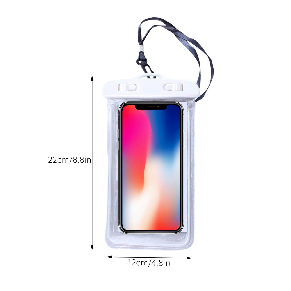 Waterproof Phone Pouch Luminous Dry Clear Holder Waterproof Cell Phone Pouch for Beach Pool Swimming Boating Snorkeling Cruise белый