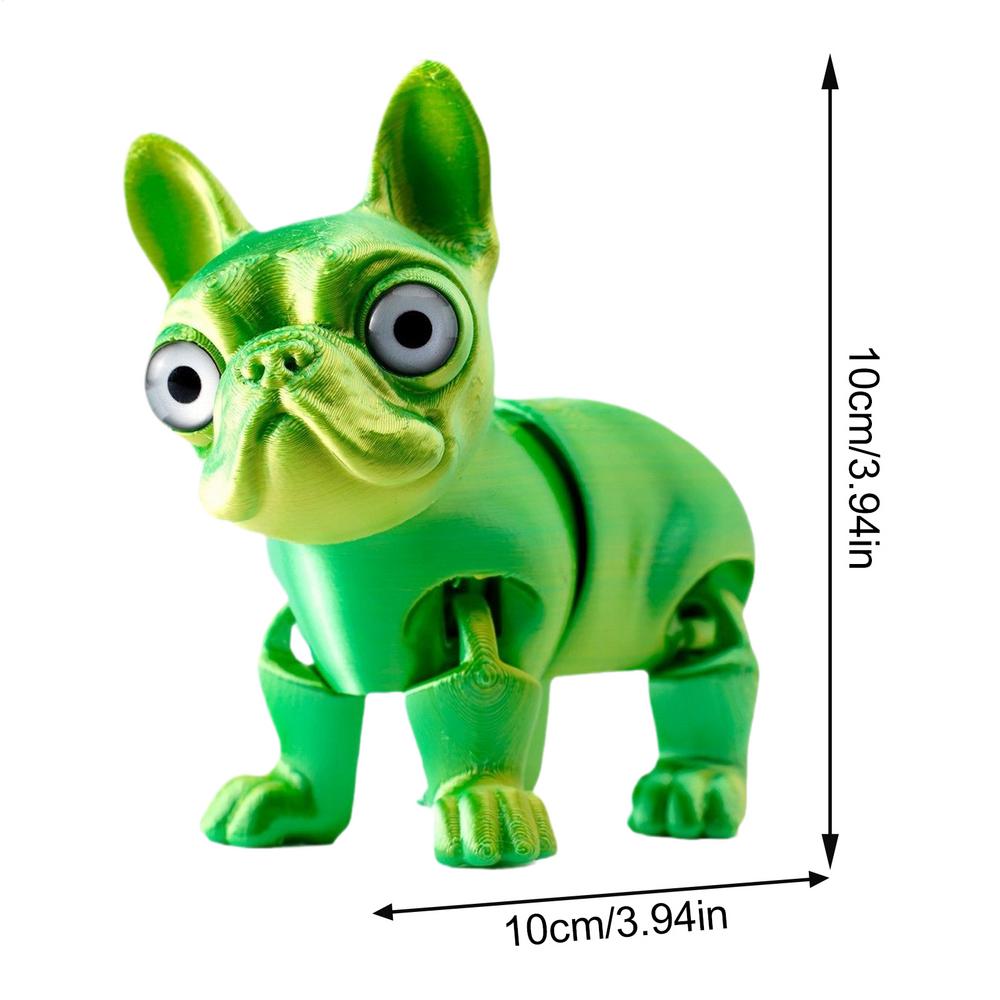 3D Printed Bulldog Fidget Flexible Bulldog Articulated Toy Animal Figurine For Party Adults Christmas Room Showcase Desk Decor
