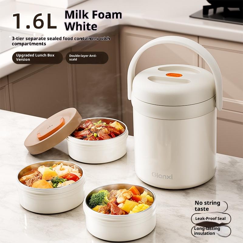 Gianxi Insulated Lunch Box For Office Workers Stainless Steel Large Capacity Bento Multi-Layer Lunch Carrier Bucket