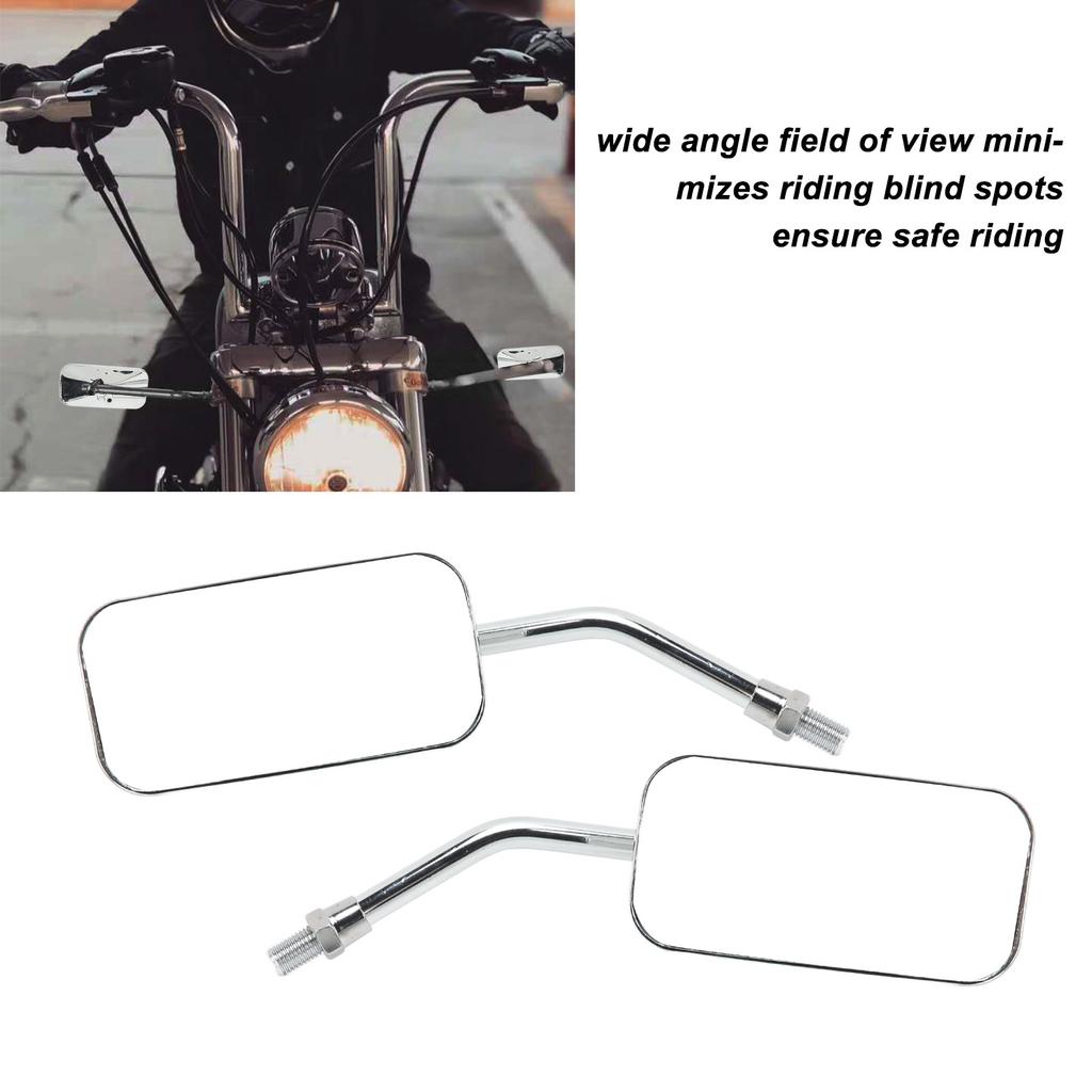 Motorcycle Rearview Mirror   Clear Wide Angle Side Rear View Wing Mirror Kit for 38mm Inner Diameter Bumper