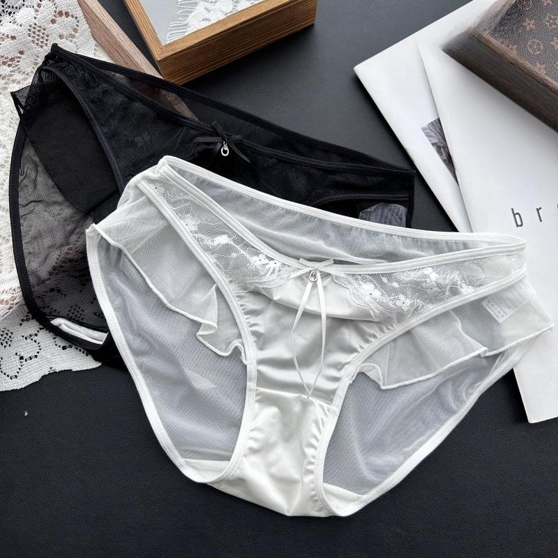 Ladies Spring Summer Cute Ruffled Mesh Lace Edge Sexy Panties